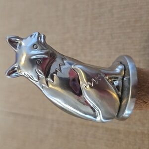 Silvertone Fox Bottle Stopper